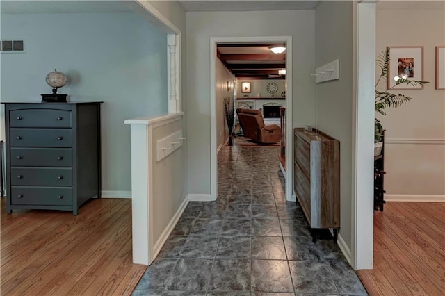 1400 SW 8th Ter, Lees Summit, MO 64081 - corridor with baseboards and wood finished floors