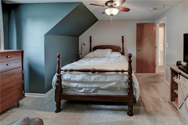 1400 SW 8th Ter, Lees Summit, MO 64081 - carpeted bedroom featuring a ceiling fan, baseboards, and vaulted ceiling