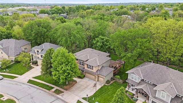 aerial view featuring a residential view