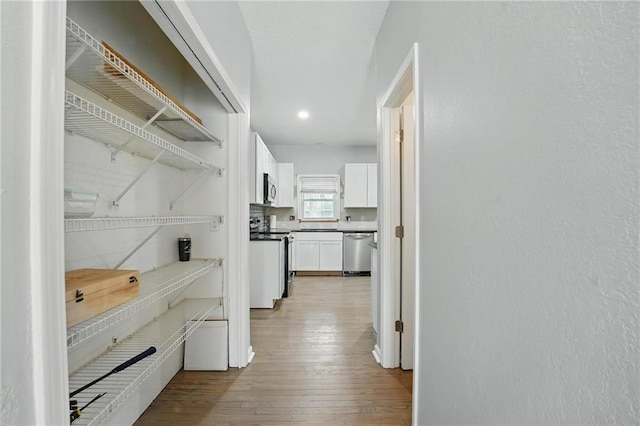 3945 SW Batten Dr, Lees Summit, MO 64082 - corridor with hardwood / wood-style floors and recessed lighting