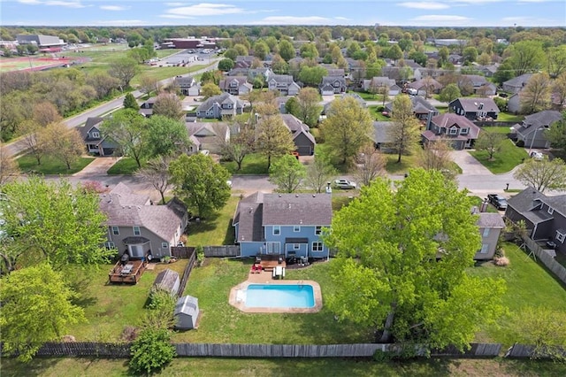 aerial view featuring a residential view