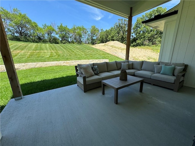 view of patio with an outdoor living space