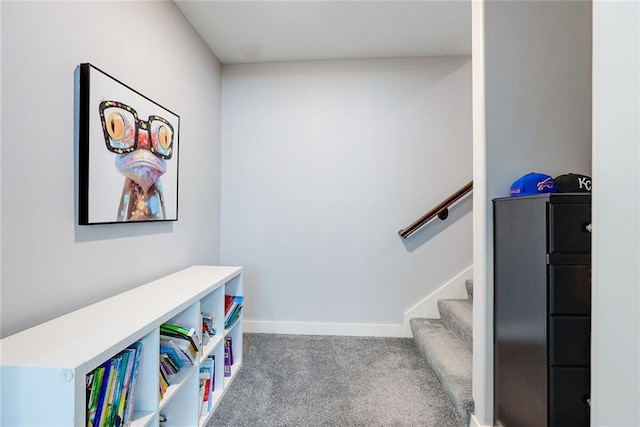 1008 SW Whippoorwill Ln, Oak Grove, MO 64075 - stairs featuring carpet and baseboards