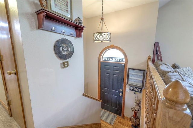12448 NW Blackwood Dr, Adrian, MO 64720 - entryway featuring light wood finished floors and baseboards