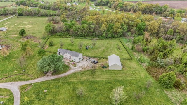 12448 NW Blackwood Dr, Adrian, MO 64720 - aerial view featuring a rural view
