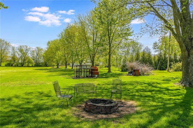 2931 N Washington St, Chillicothe, MO 64601 - view of yard with a fire pit