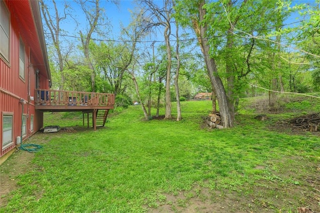 2501 Olde Creek Ct S, Leavenworth, KS 66048 - view of green lawn featuring a deck