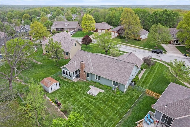 bird's eye view featuring a residential view