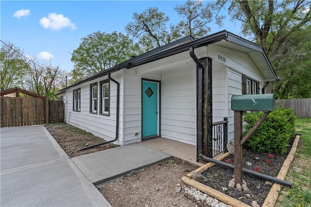 exterior space featuring fence