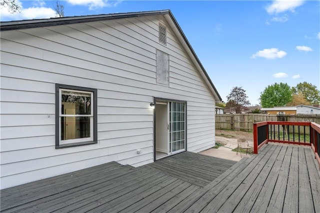 wooden deck featuring a fenced backyard