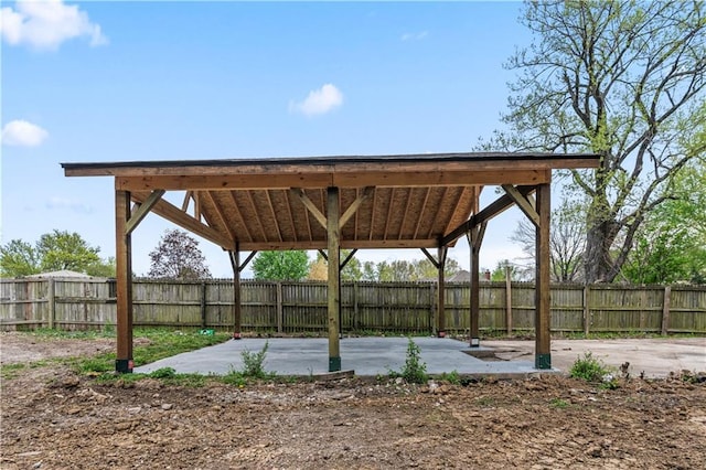 exterior space featuring a fenced backyard