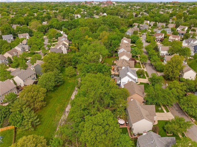 bird's eye view with a residential view