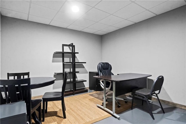 11155 Hubbard Rd, Kansas City, KS 66109 - office area featuring baseboards and a drop ceiling