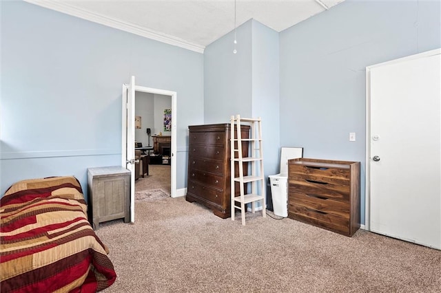 510 E Park St, Olathe, KS 66061 - carpeted bedroom featuring crown molding