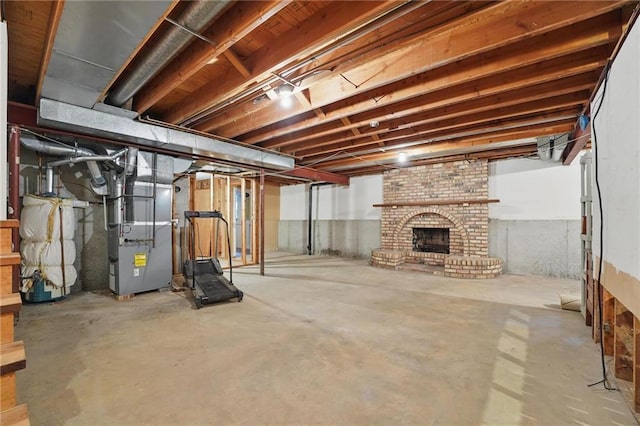 10503 W 50th Ter, Shawnee, KS 66203 - unfinished below grade area featuring heating unit and a fireplace