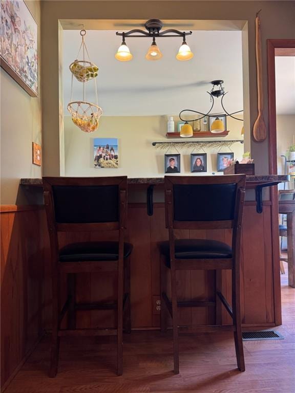 166 Crescent Dr, Chillicothe, MO 64601 - bar with a dry bar and wood finished floors