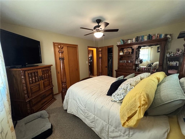 166 Crescent Dr, Chillicothe, MO 64601 - carpeted bedroom featuring a ceiling fan