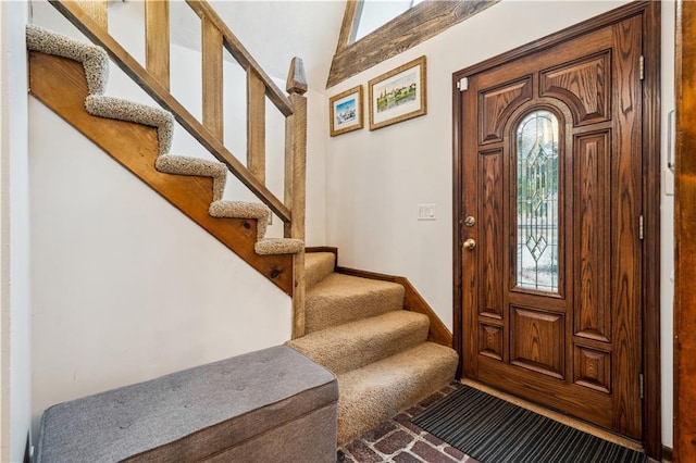 4710 Monrovia St, Shawnee, KS 66216 - entrance foyer featuring stairs and baseboards