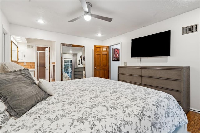 4710 Monrovia St, Shawnee, KS 66216 - bedroom featuring wood finished floors, recessed lighting, and ceiling fan