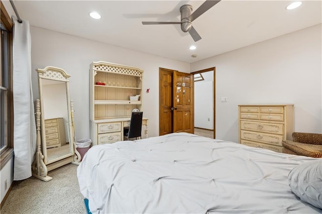4710 Monrovia St, Shawnee, KS 66216 - carpeted bedroom featuring recessed lighting and a ceiling fan