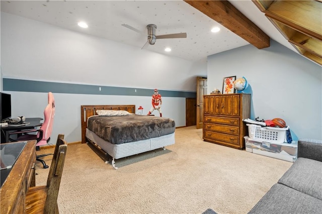 4710 Monrovia St, Shawnee, KS 66216 - bedroom with carpet, recessed lighting, and ceiling fan