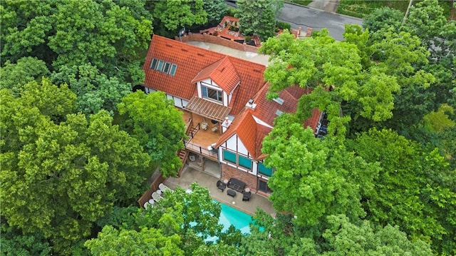 4710 Monrovia St, Shawnee, KS 66216 - view from above of property featuring a pool