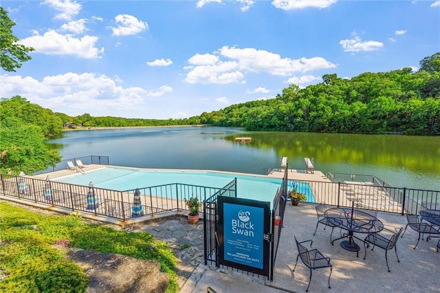 4710 Monrovia St, Shawnee, KS 66216 - community pool featuring a water view and a wooded view