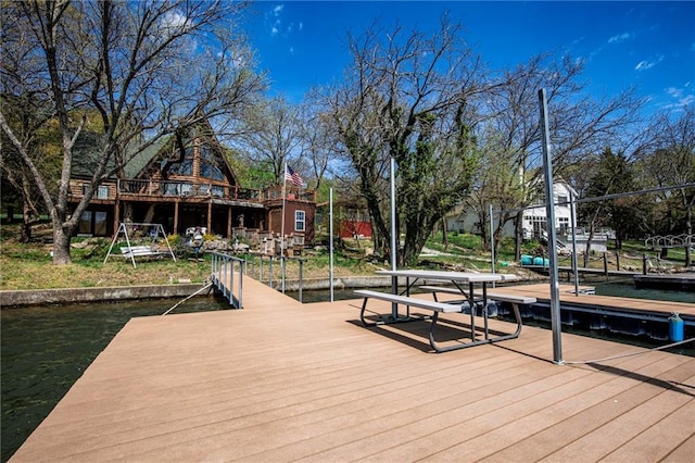 521 W Sugar Lake Dr, Mound City, KS 66056 - dock area featuring a water view