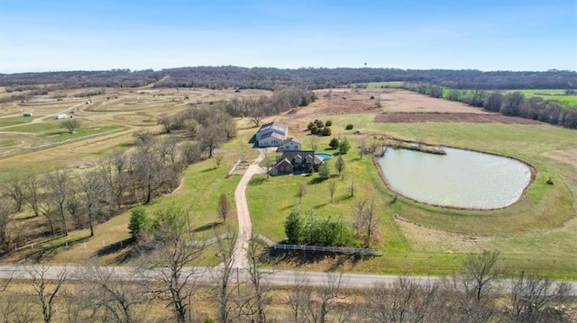 4353 NW State Route Ff, Adrian, MO 64720 - birds eye view of property with a water view and a rural view