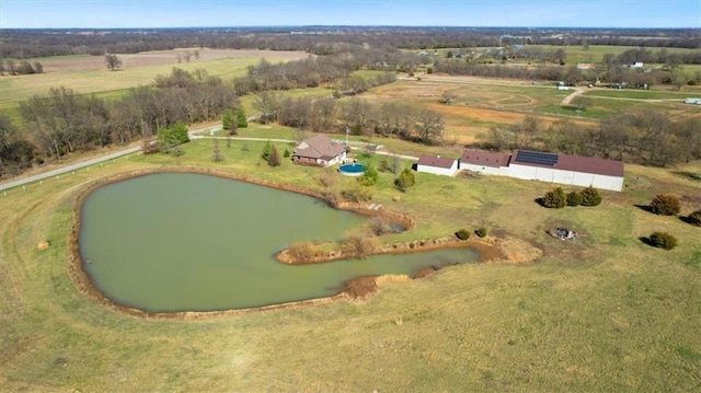 4353 NW State Route Ff, Adrian, MO 64720 - bird's eye view featuring a rural view and a water view
