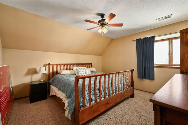 4353 NW State Route Ff, Adrian, MO 64720 - bedroom featuring vaulted ceiling, baseboards, visible vents, carpet, and ceiling fan