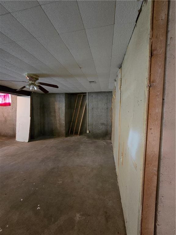 view of unfinished below grade area