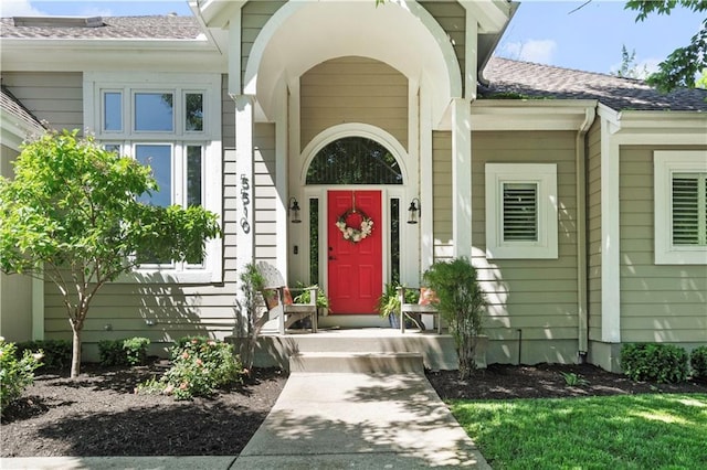 5510 W 153rd Ter, Overland Park, KS 66223 - doorway to property with roof with shingles