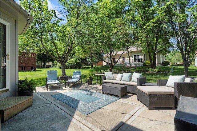 5510 W 153rd Ter, Overland Park, KS 66223 - view of patio featuring an outdoor living space