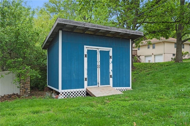 view of shed