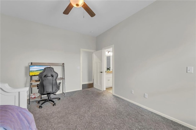 12765 N Imperial Dr, Platte City, MO 64079 - carpeted bedroom featuring baseboards and ceiling fan