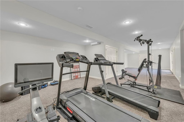 12765 N Imperial Dr, Platte City, MO 64079 - workout room featuring carpet flooring, recessed lighting, and baseboards