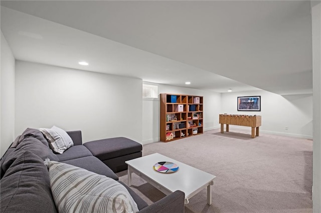 9818 Overbrook Ct, Leawood, KS 66206 - carpeted living room featuring recessed lighting and baseboards