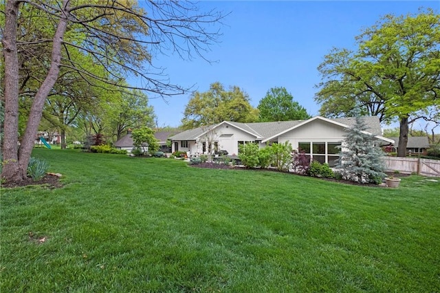 9818 Overbrook Ct, Leawood, KS 66206 - exterior space with a lawn and fence