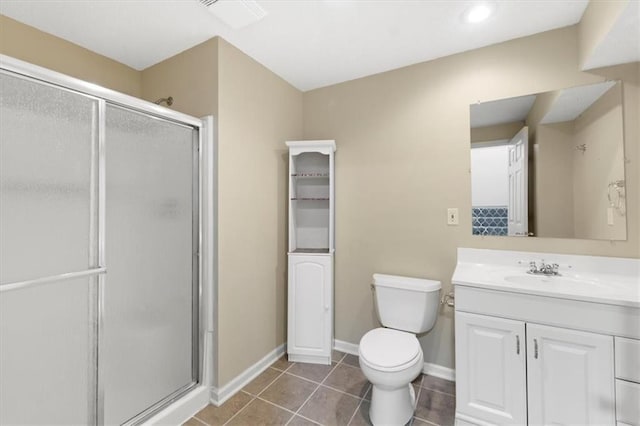 14175 W 149th Ter, Olathe, KS 66062 - bathroom with a shower stall, vanity, toilet, and baseboards