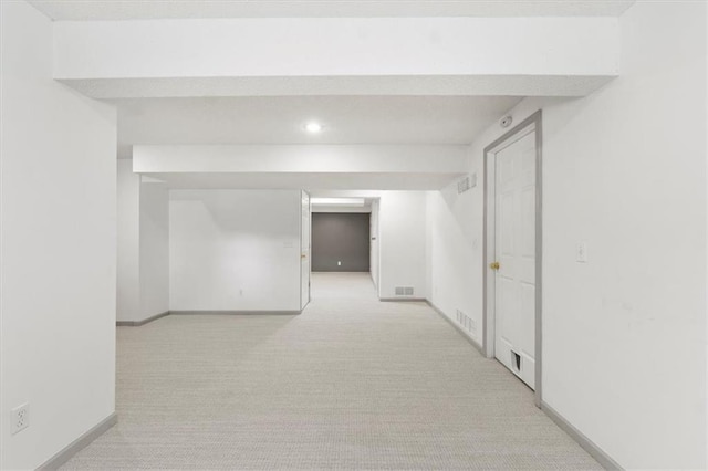 14175 W 149th Ter, Olathe, KS 66062 - hallway featuring baseboards, light colored carpet, and recessed lighting