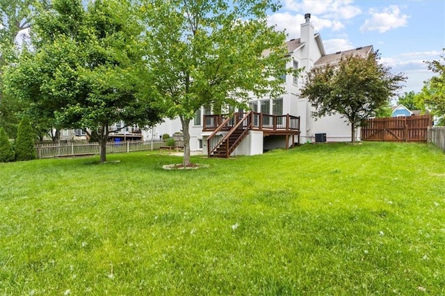 14175 W 149th Ter, Olathe, KS 66062 - view of yard with stairway and a wooden deck
