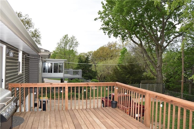 wooden terrace with fence
