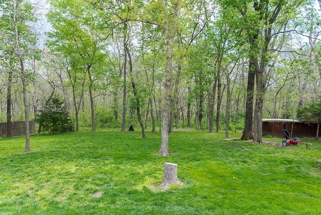 view of yard with fence