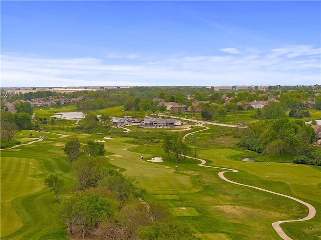 bird's eye view with a residential view and golf course view