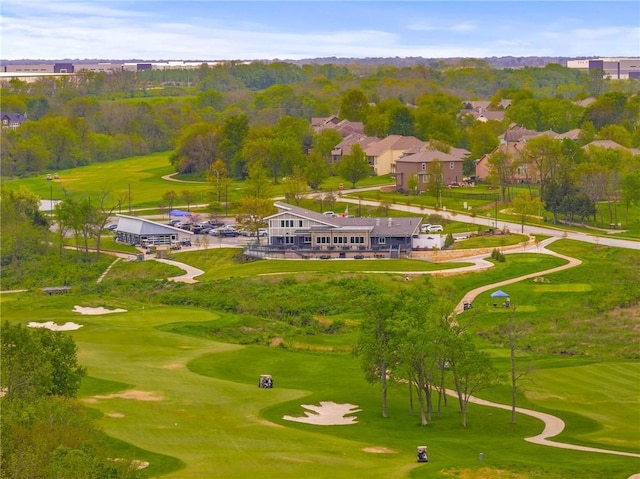 bird's eye view featuring view of golf course