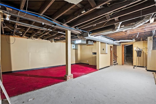 unfinished below grade area with stairway