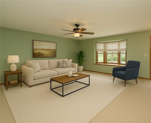 915 Walnut St, Valley Falls, KS 66088 - living area with baseboards and ceiling fan