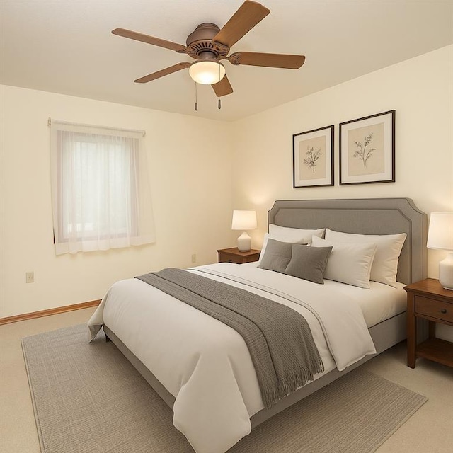 915 Walnut St, Valley Falls, KS 66088 - bedroom with a ceiling fan and carpet floors