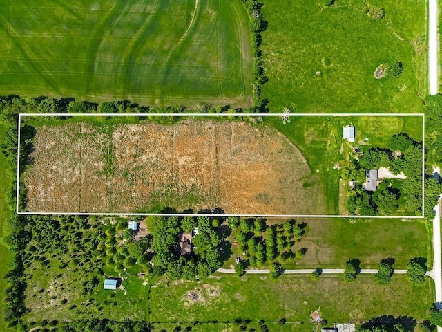 aerial view of property's location featuring property parcel outlined